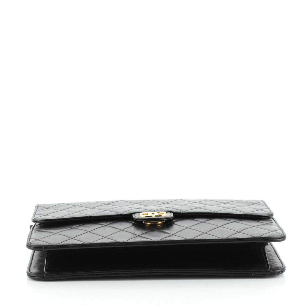 Vintage Clutch with Chain Quilted Leather Medium
