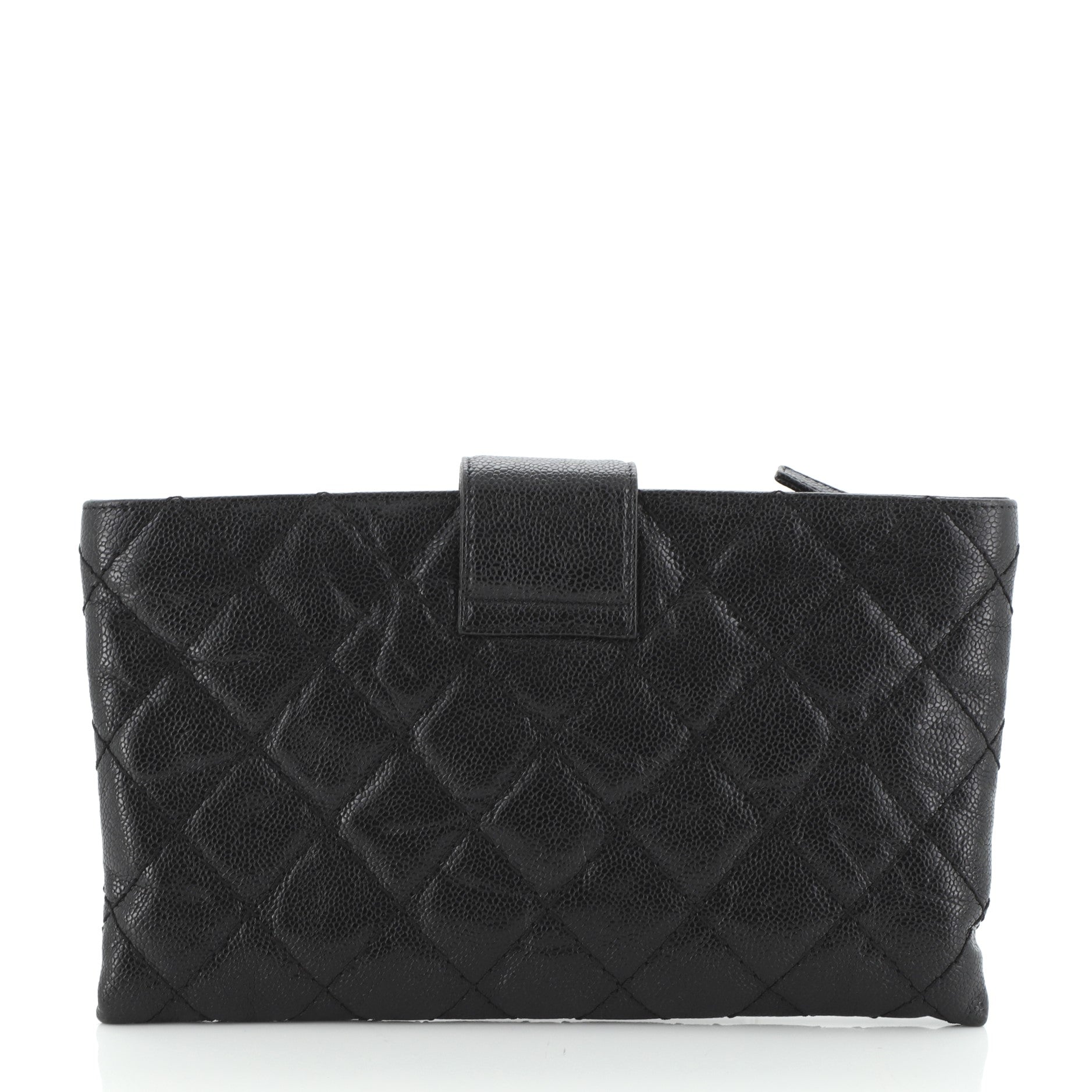 Coco Pleats Clutch Quilted Glazed Caviar