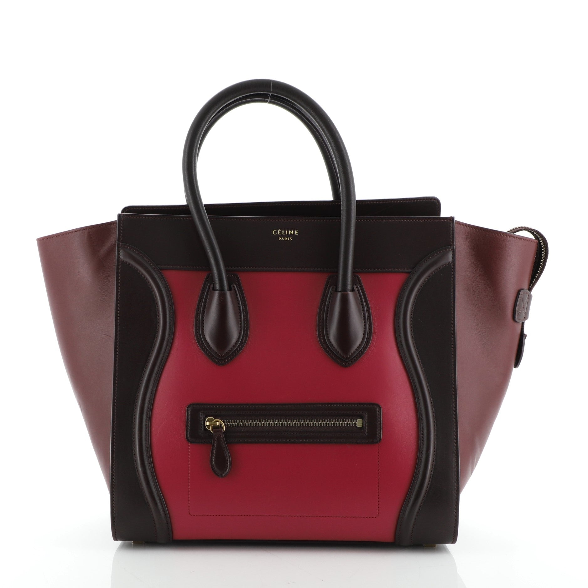 Tricolor Luggage Bag Leather Mini