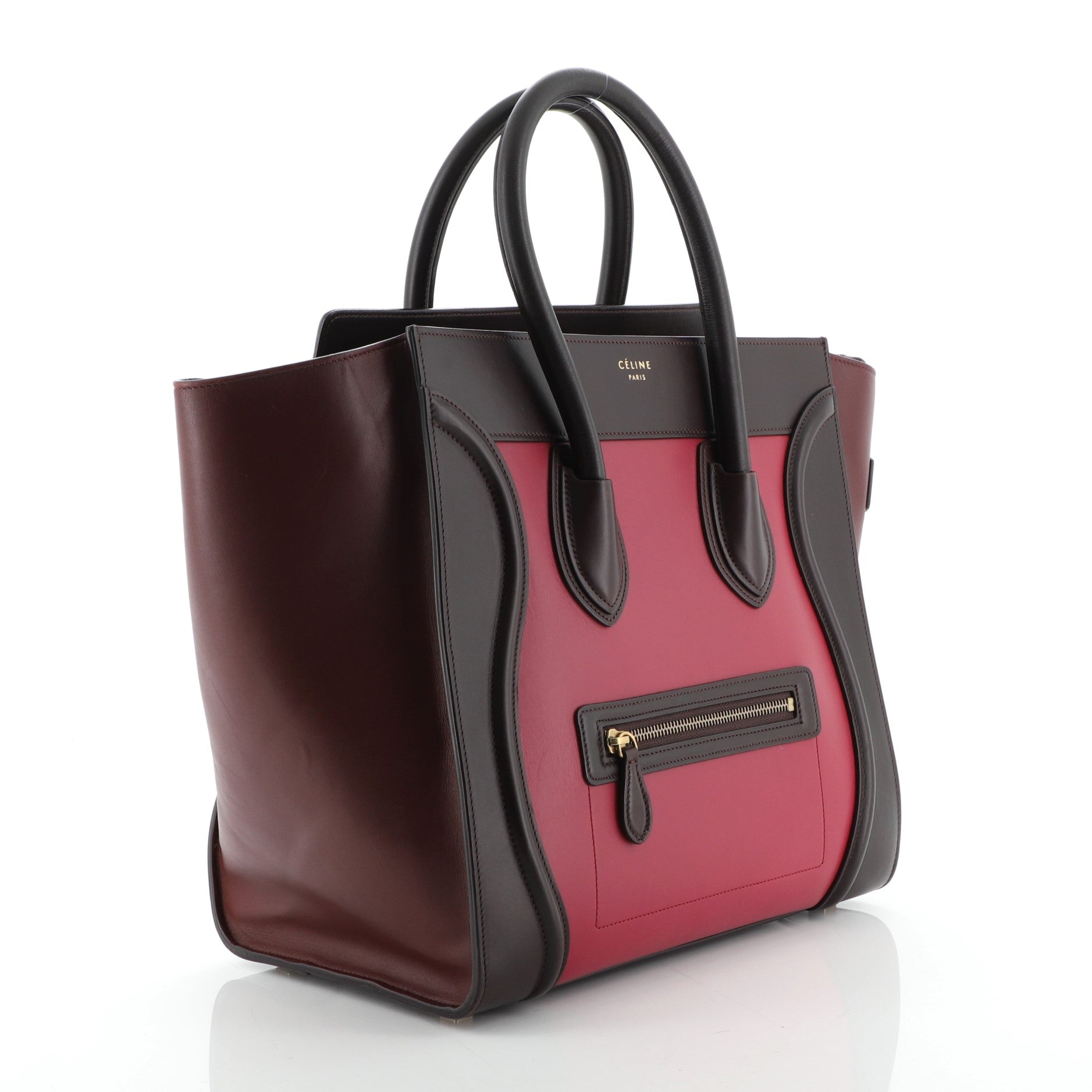 Tricolor Luggage Bag Leather Mini