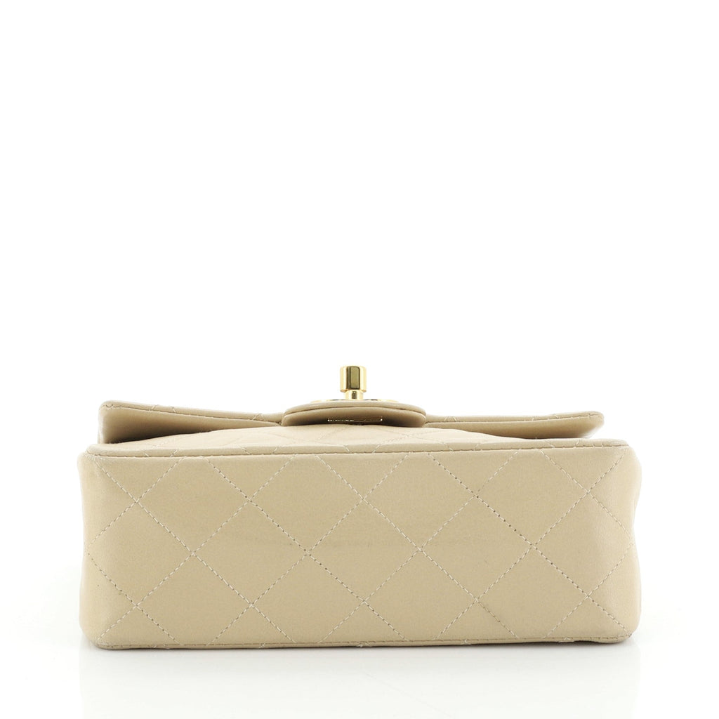 Vintage Square Classic Single Flap Bag Quilted Lambskin Mini