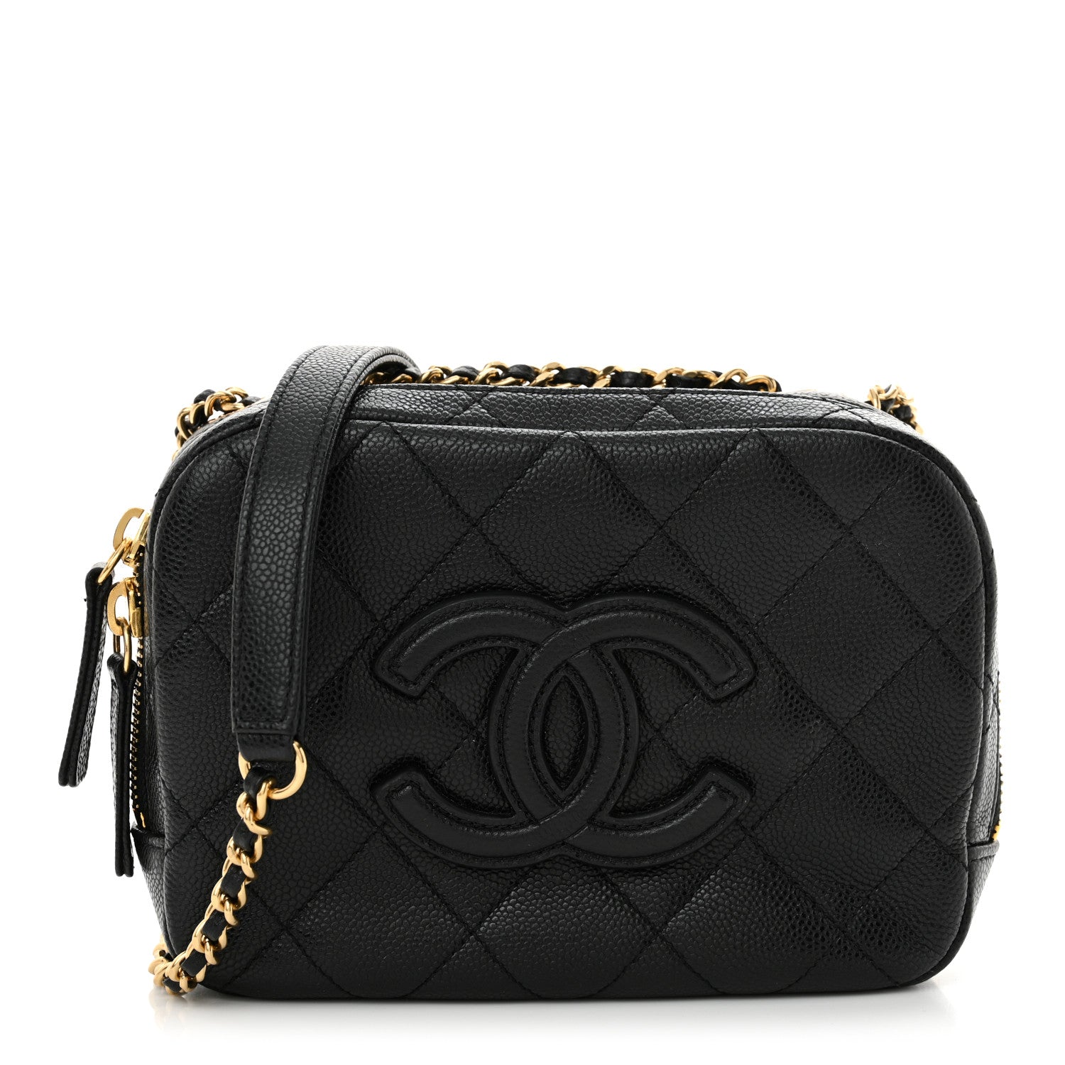 Caviar Quilted CC Vanity Case Black