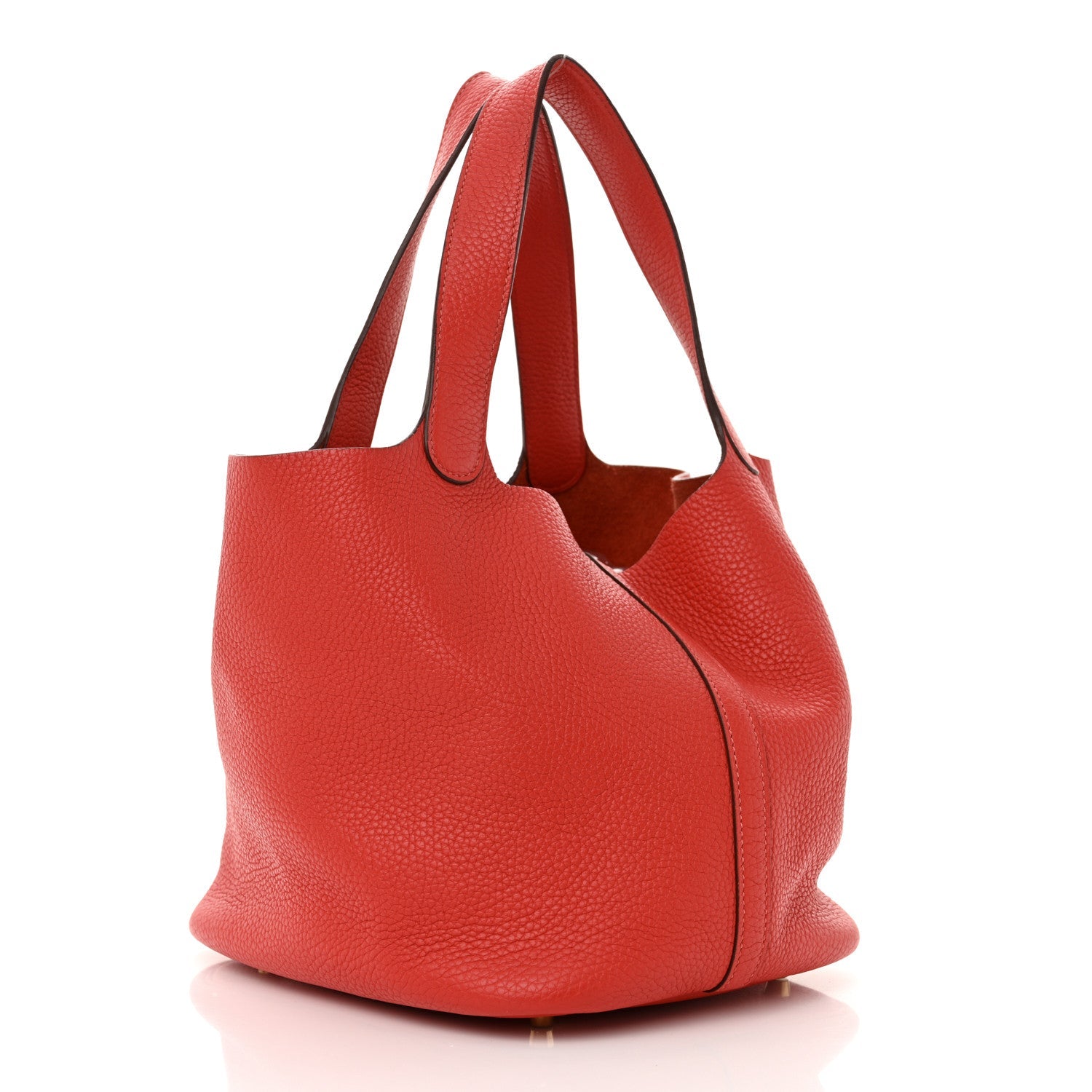 Taurillon Clemence Picotin Lock 22 MM  Rouge Casaque