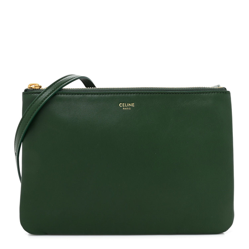 Lambskin Large Trio Crossbody Bag Malachite