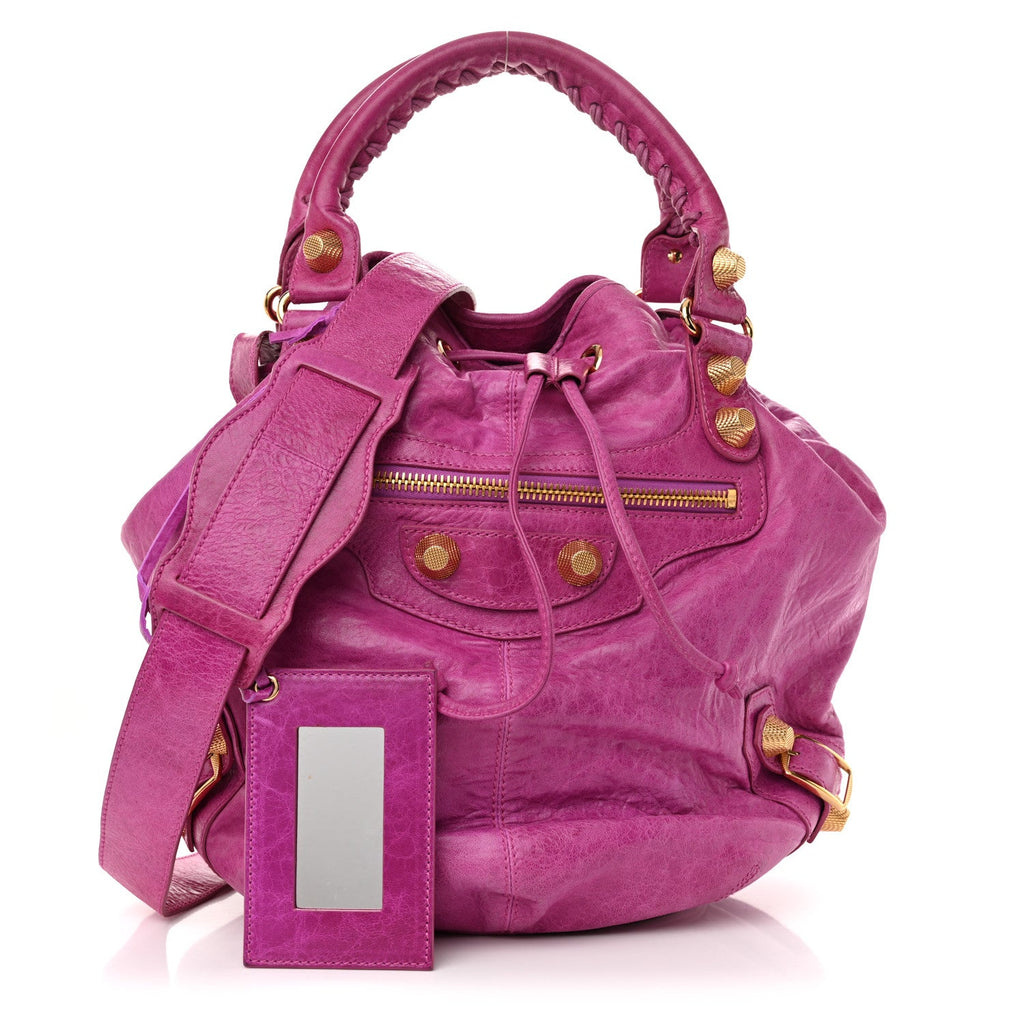Agneau Giant 21 Gold Hardware Pompon Magenta