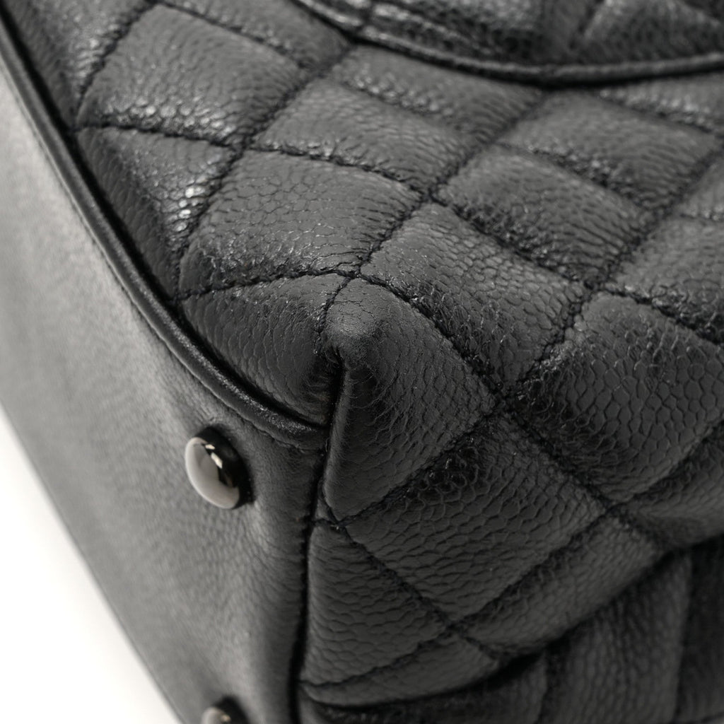 Caviar Quilted Small Coco Handle Flap So Black