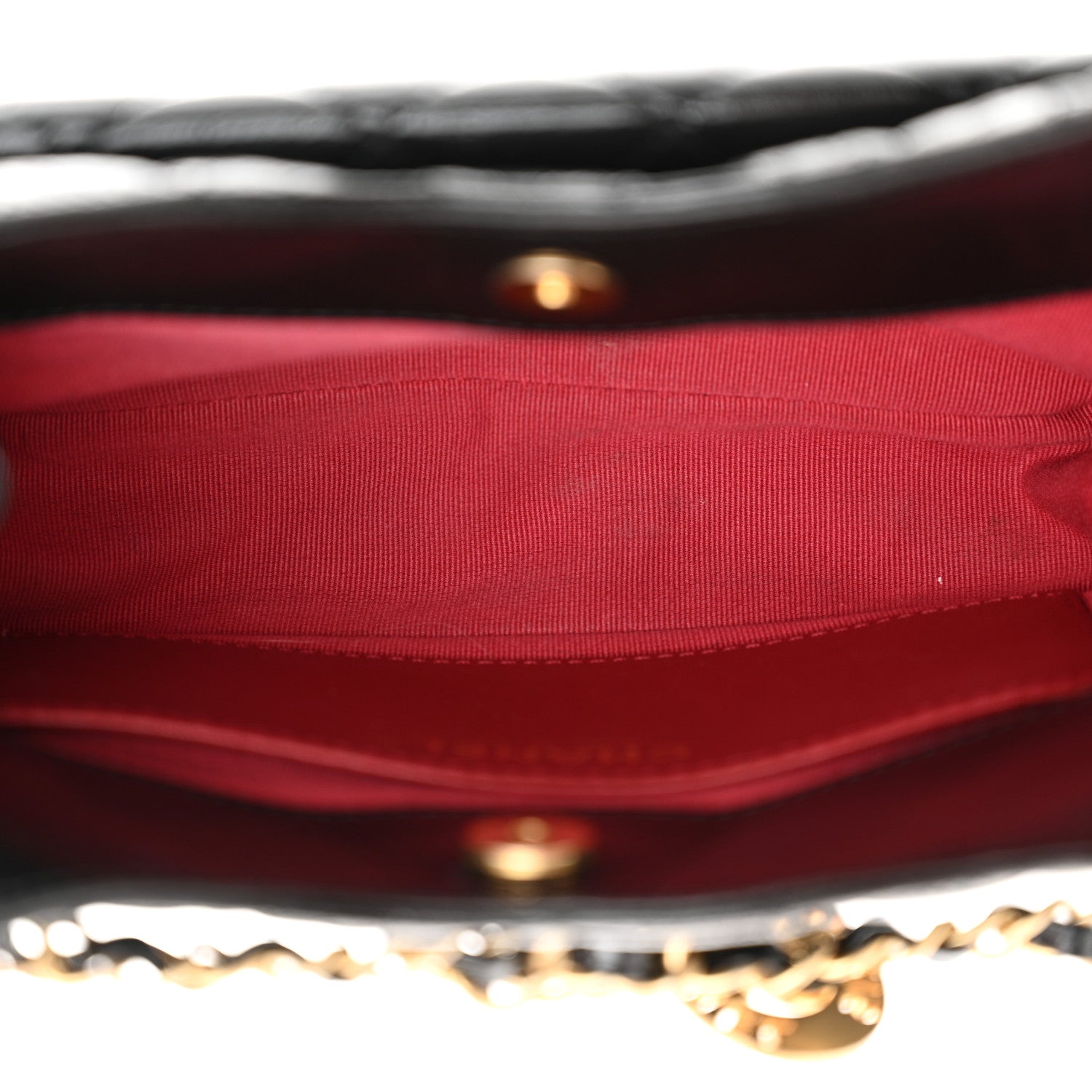 Shiny Crumpled Calfskin Quilted Small Wavy CC Hobo Black