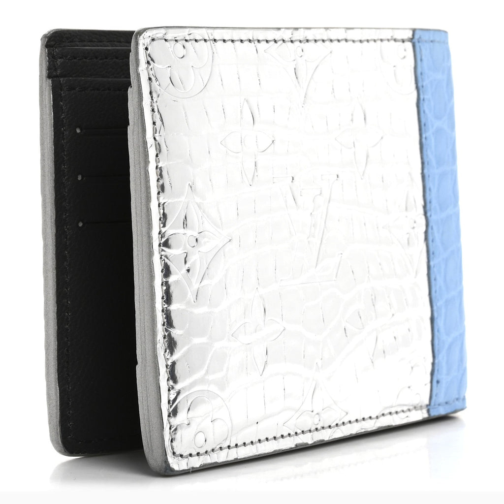 Metallic Alligator Multiple Wallet Blue