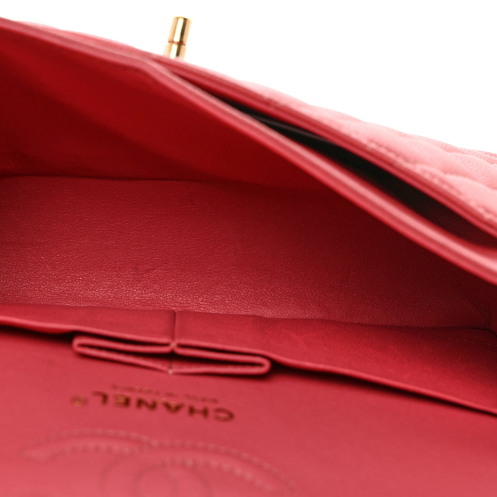 Caviar Quilted Small Double Flap Pink