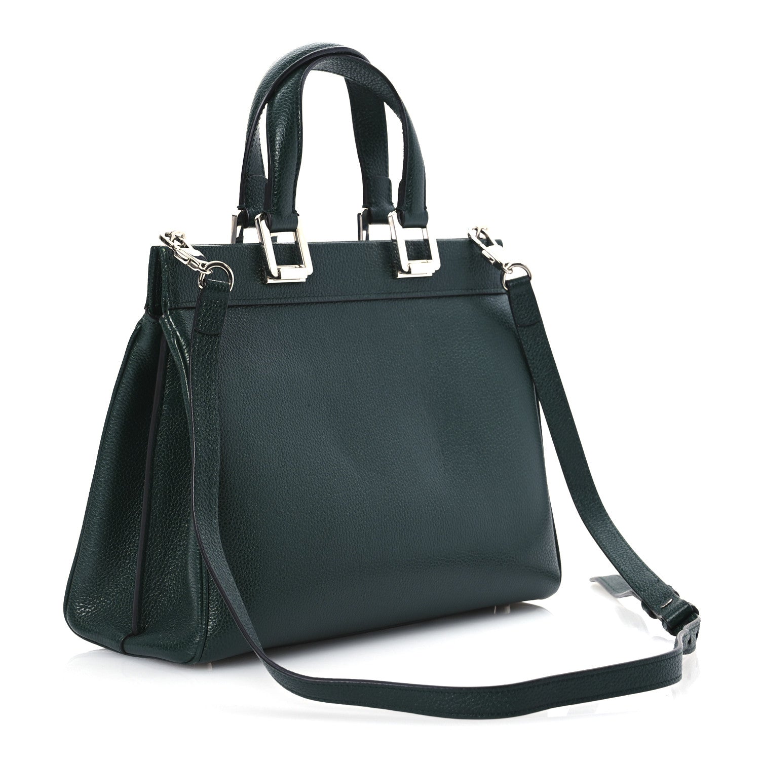 Grainy Calfskin Small Zumi Top Handle Bag Vintage Green