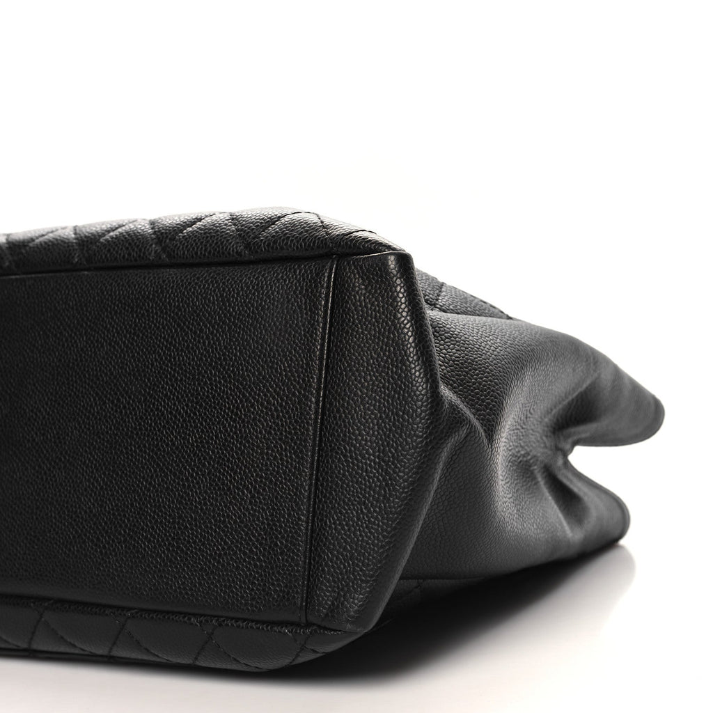 Caviar Quilted Grand Shopping Tote GST Black