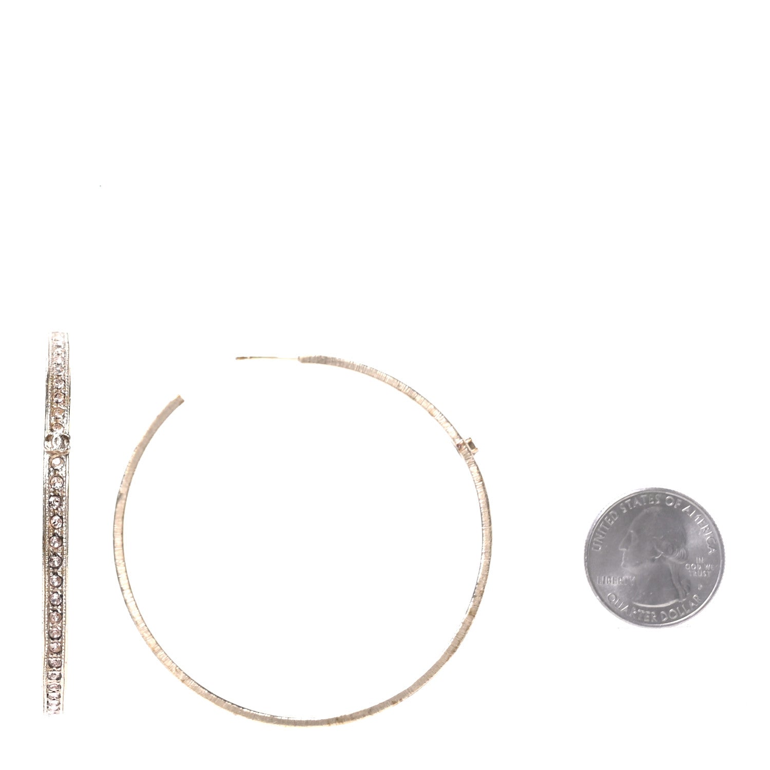 Crystal CC Hoop Earrings Pale Pink Gold
