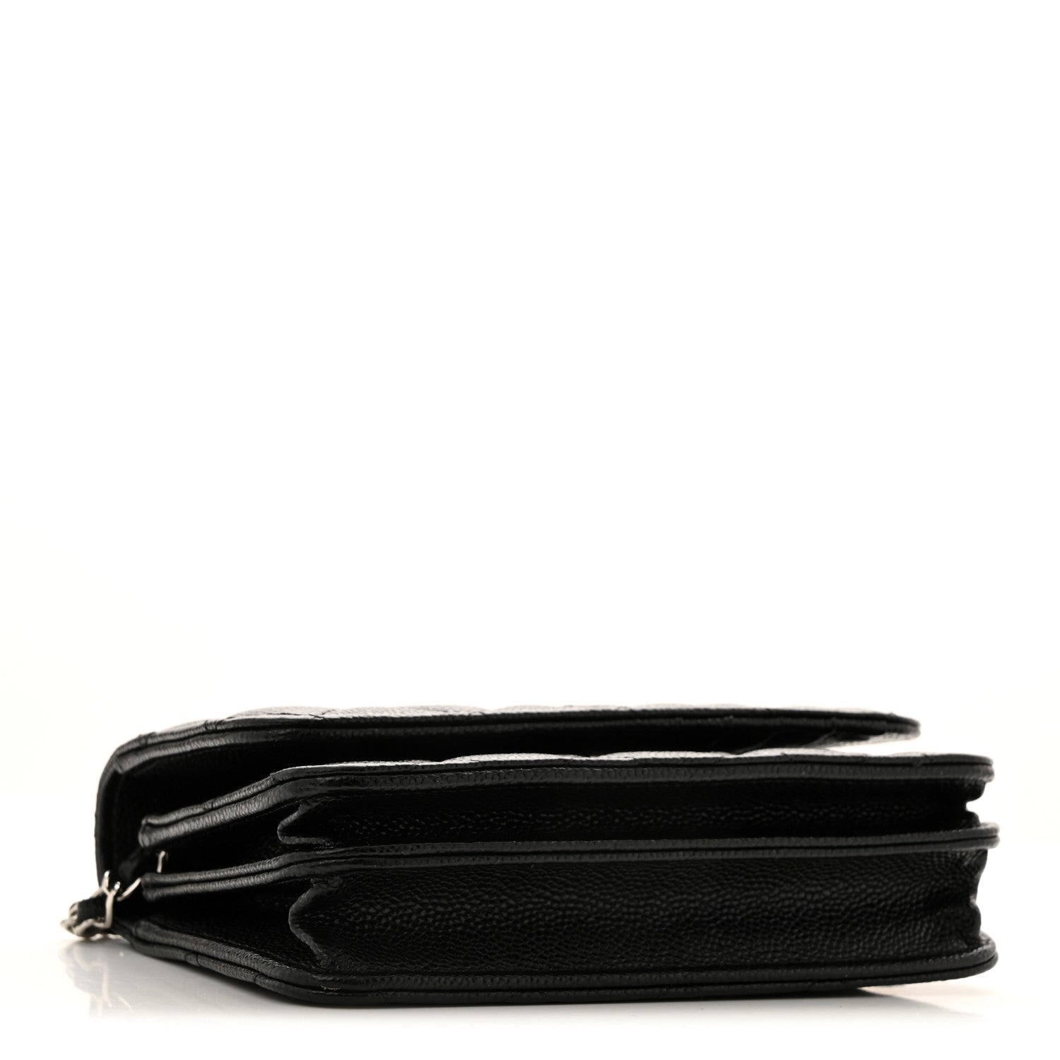 Caviar Quilted Mini Wallet On Chain WOC Black