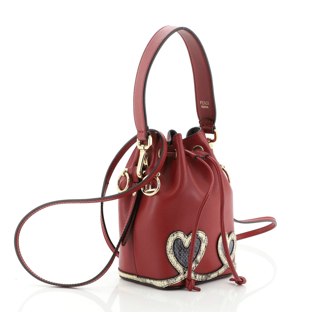 Mon Tresor Bucket Bag Python Embellished Leather Mini