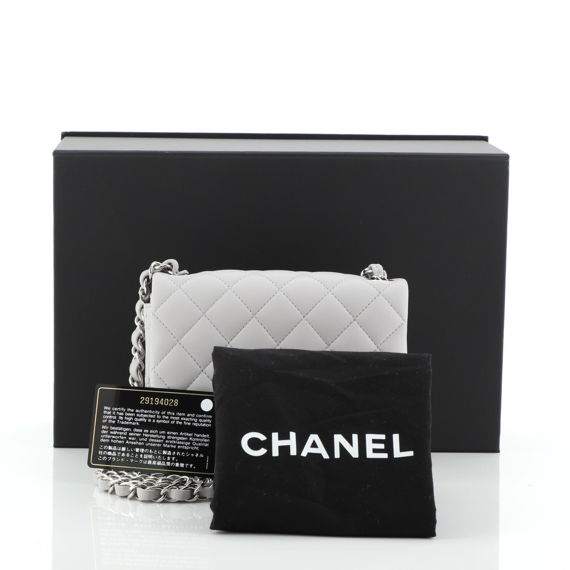 Square Classic Single Flap Bag Quilted Lambskin Mini