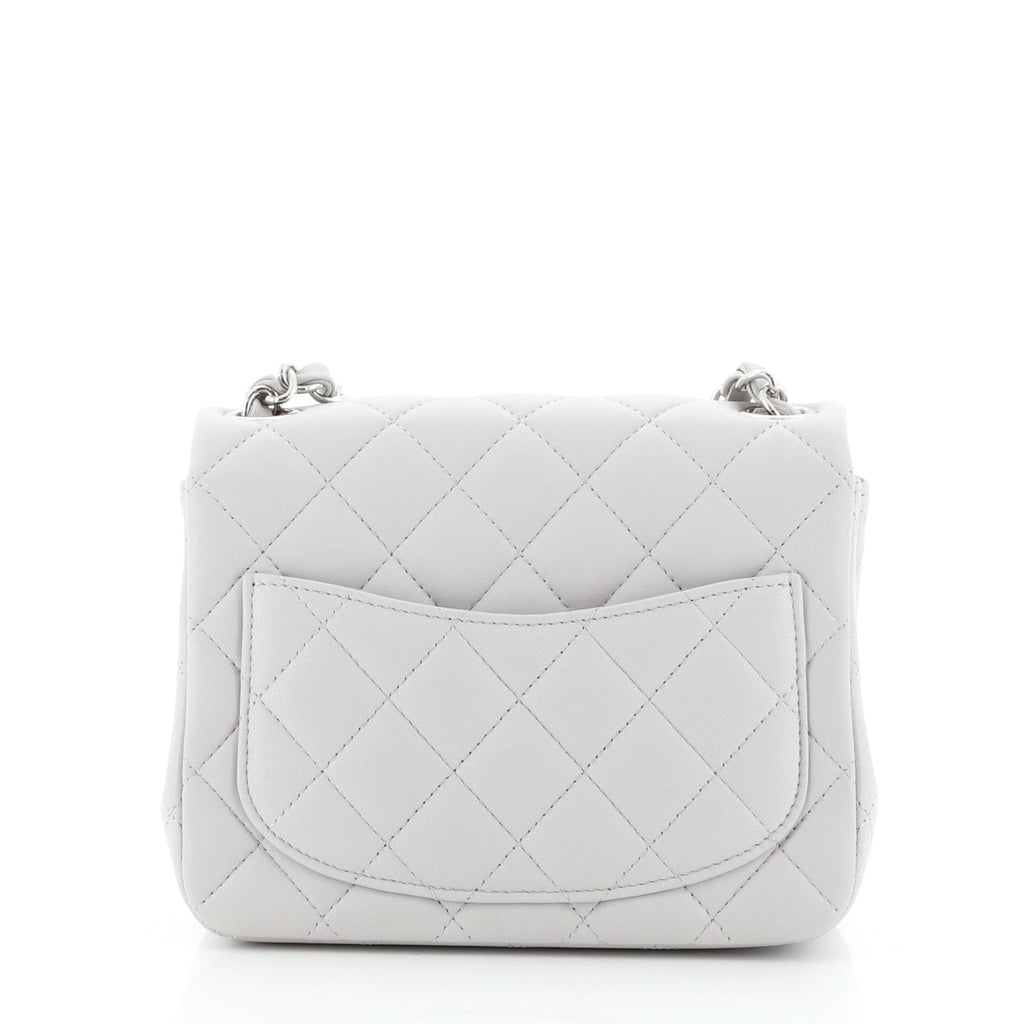 Square Classic Single Flap Bag Quilted Lambskin Mini