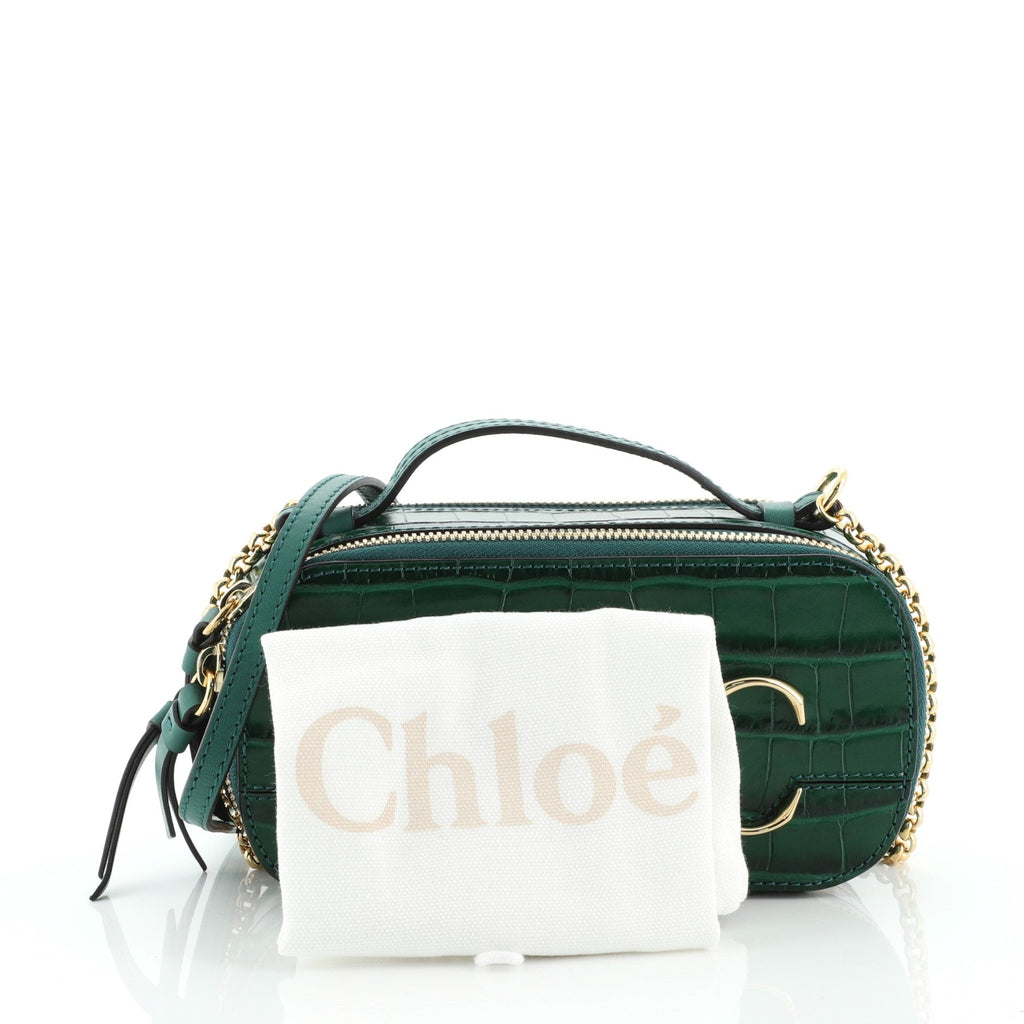C Vanity Bag Crocodile Embossed Leather Mini