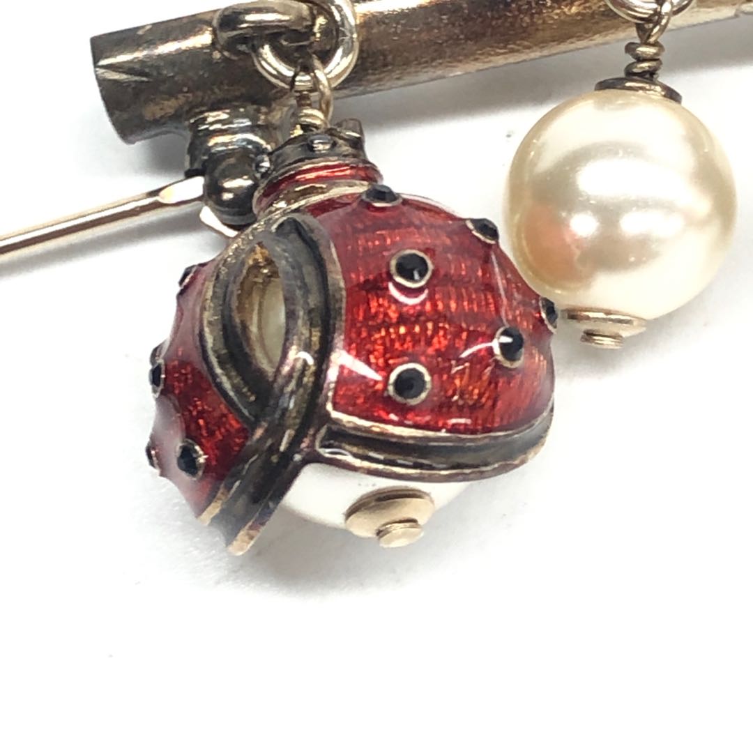 Chanel Ladybug Pearl Brooch
