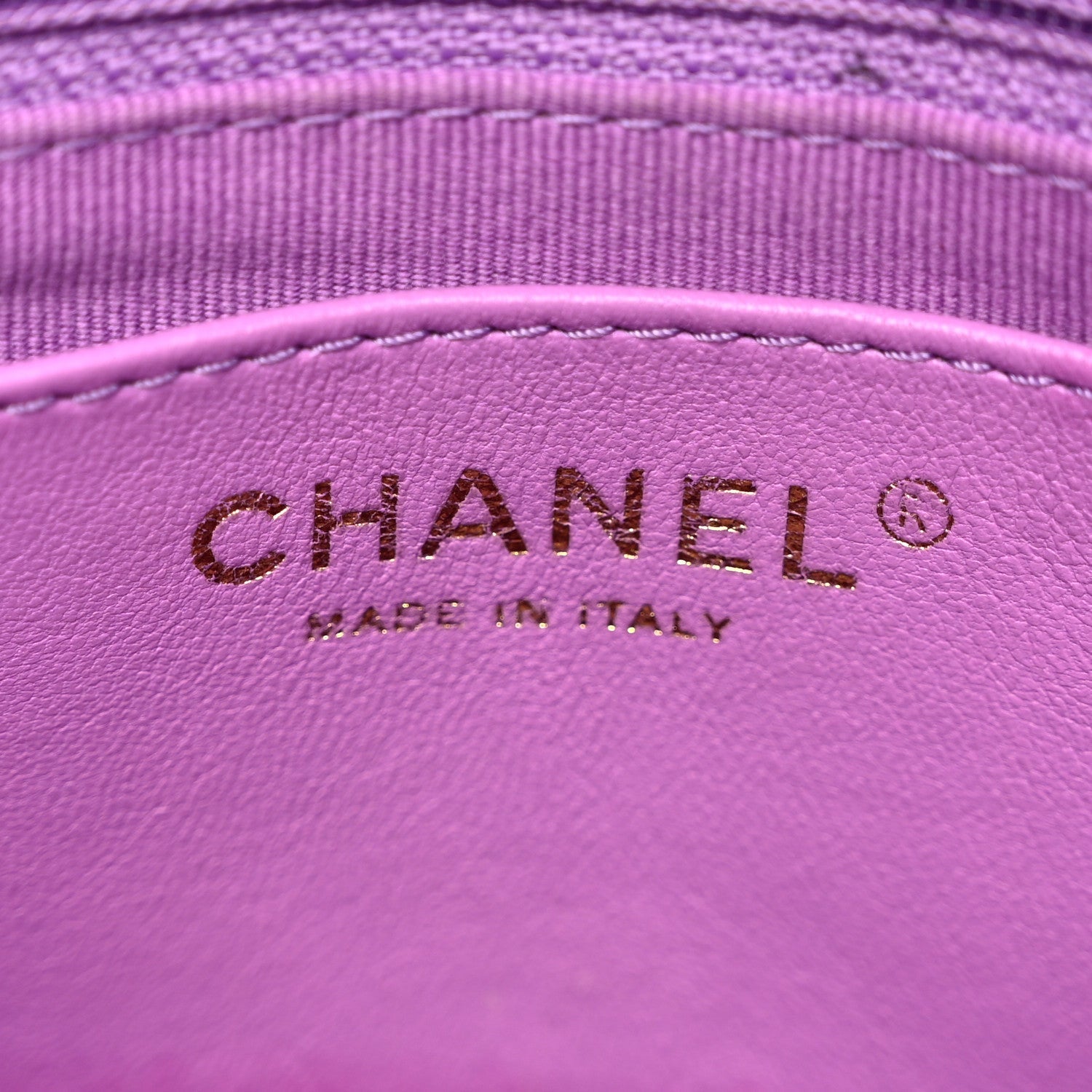 Lambskin Quilted Small CC Funky Town Flap Purple