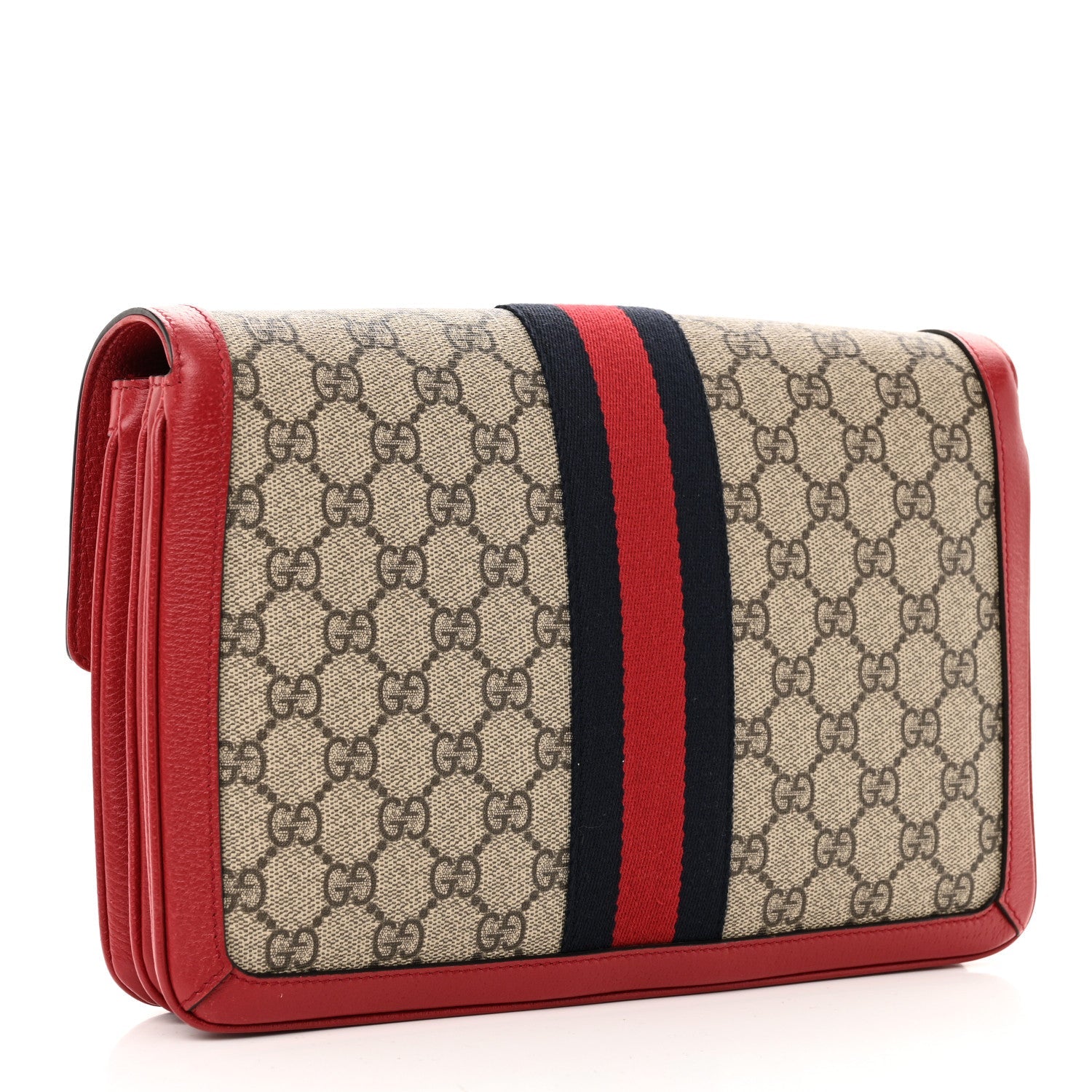 GG Supreme Monogram Medium Queen Margaret Shoulder Bag Red