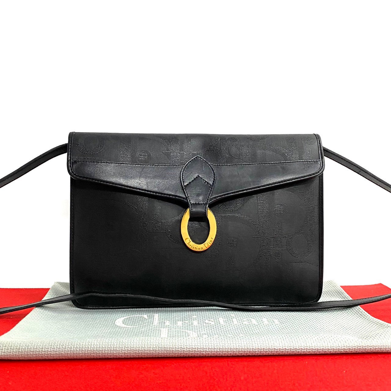 Christian Dior Trotter Leather Shoulder Bag