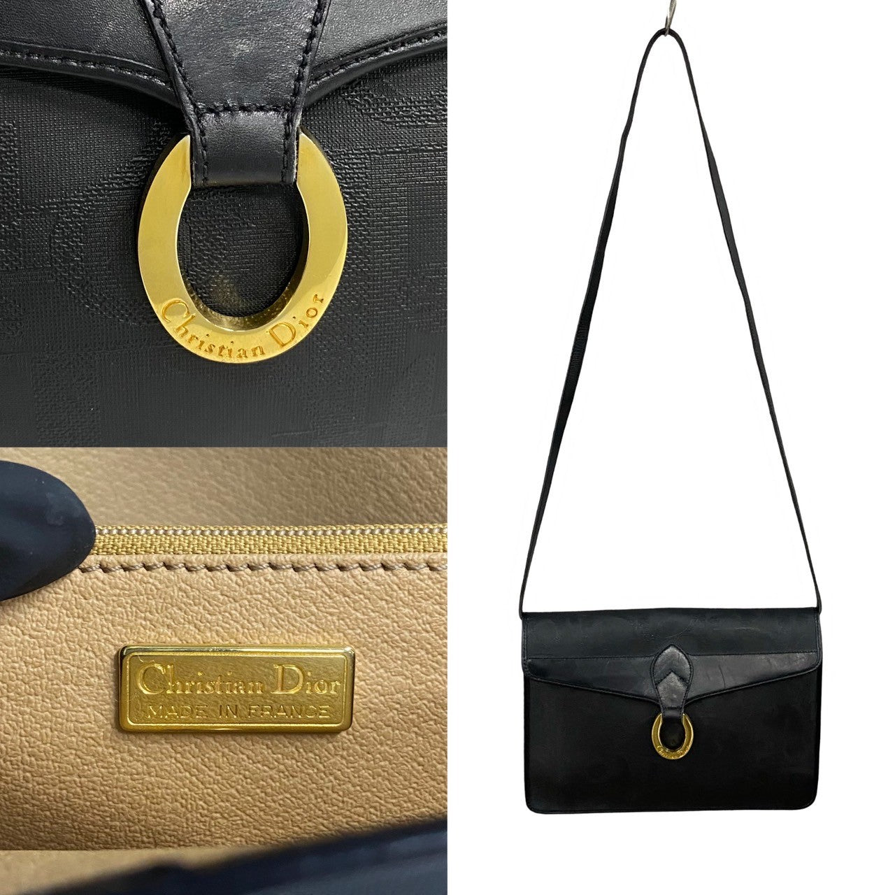 Christian Dior Trotter Leather Shoulder Bag