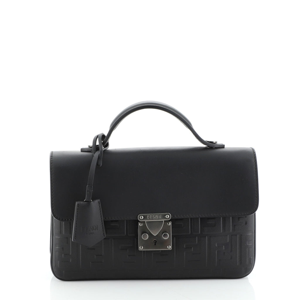 Logo Clutch Embossed Leather