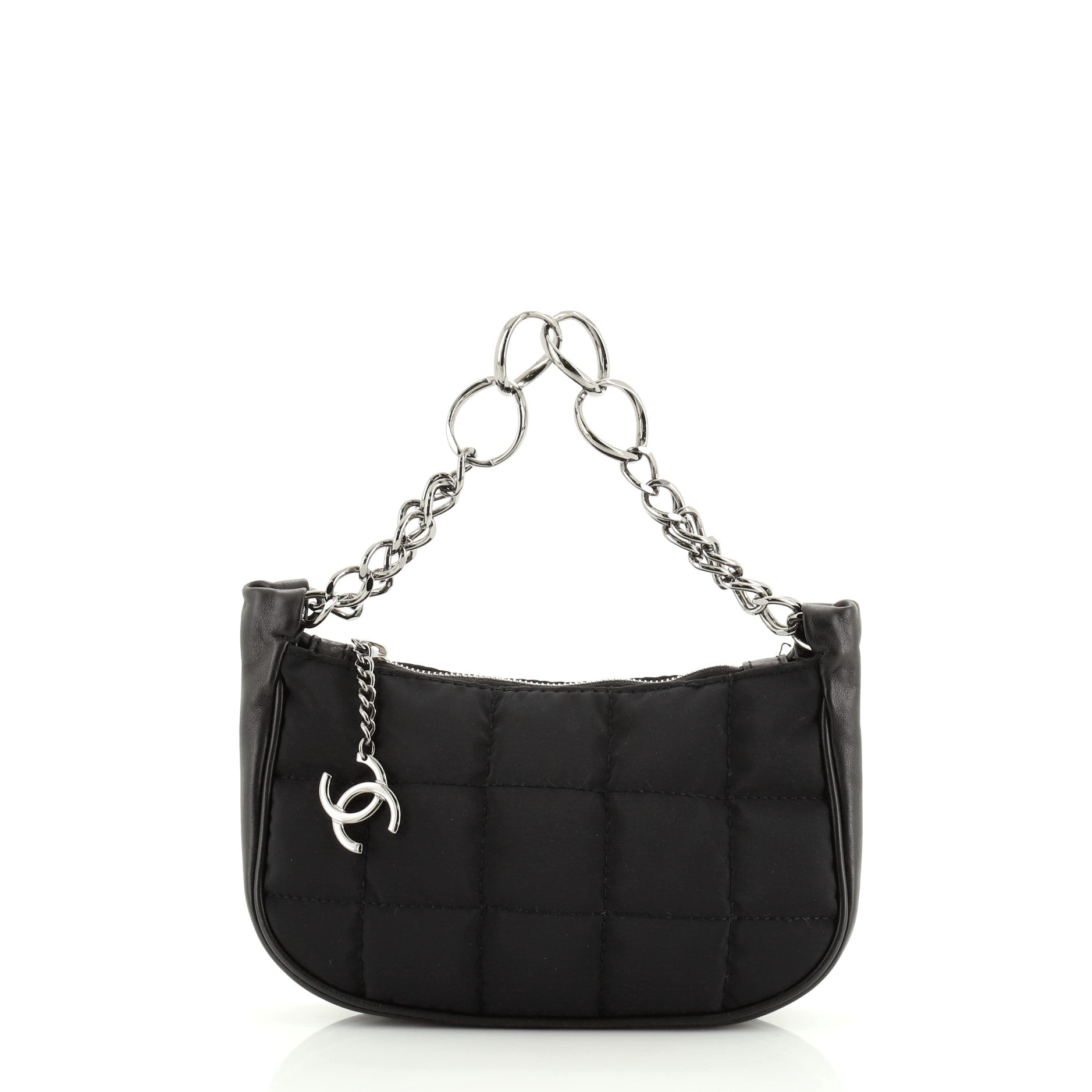 Square CC Charm Pochette Quilted Nylon Mini