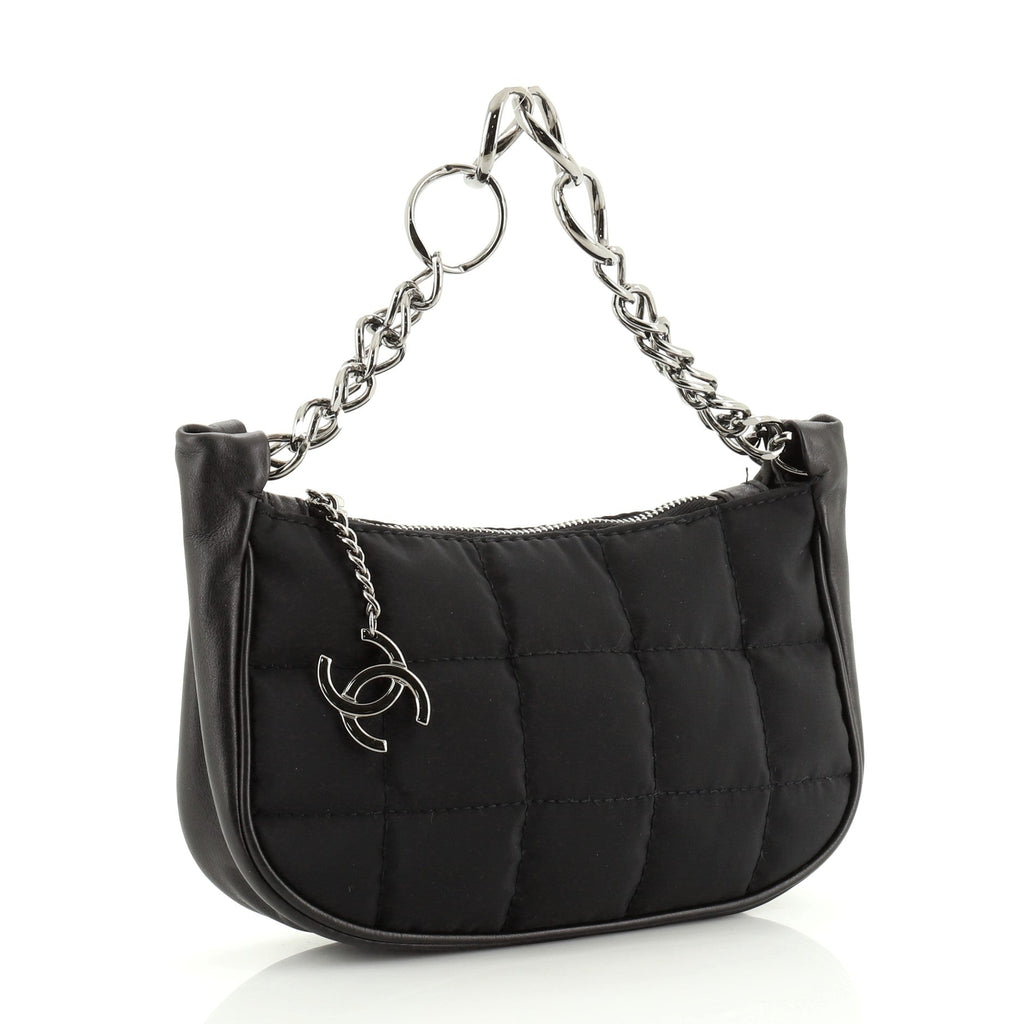 Square CC Charm Pochette Quilted Nylon Mini