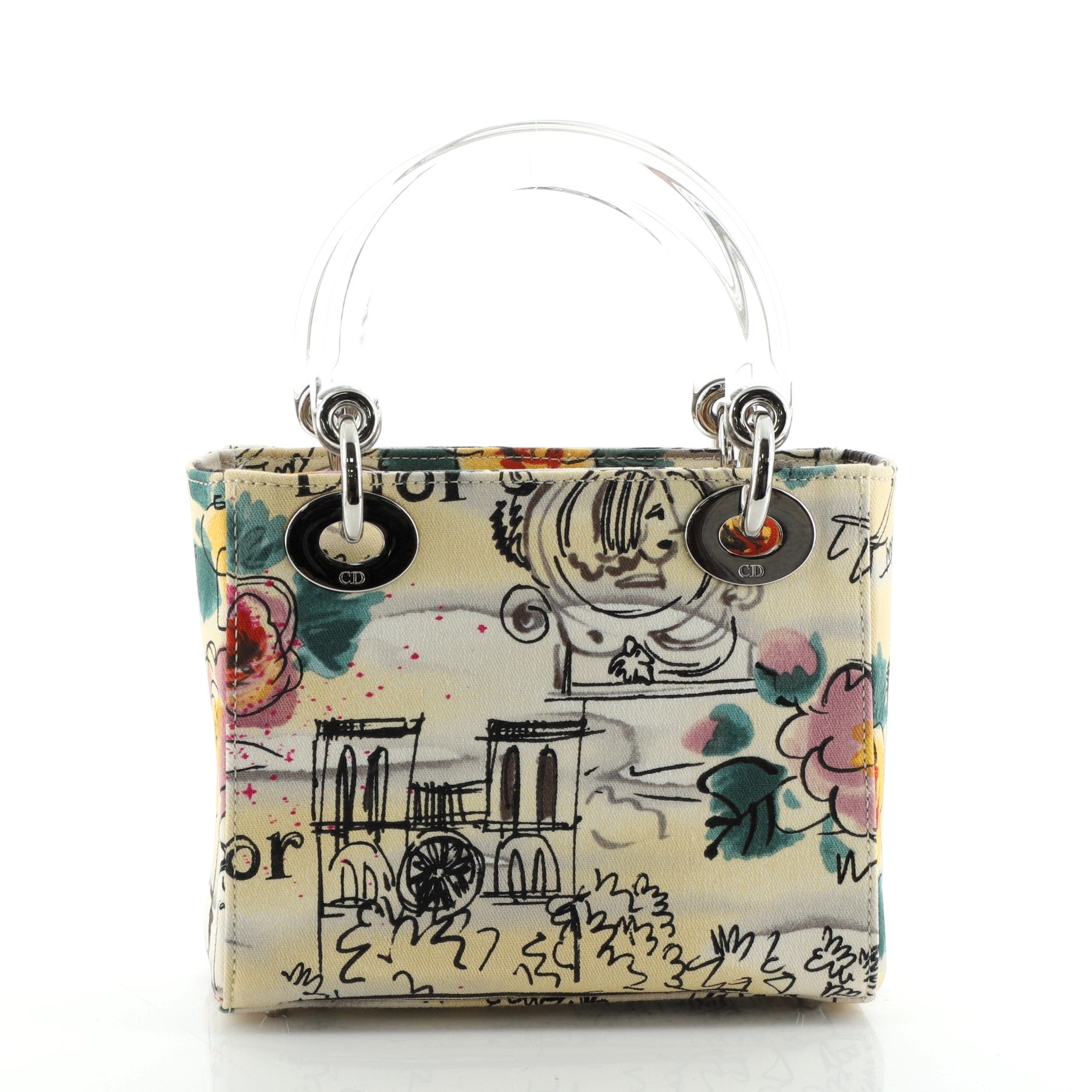 Vintage Lady Dior Bag Printed Canvas Mini