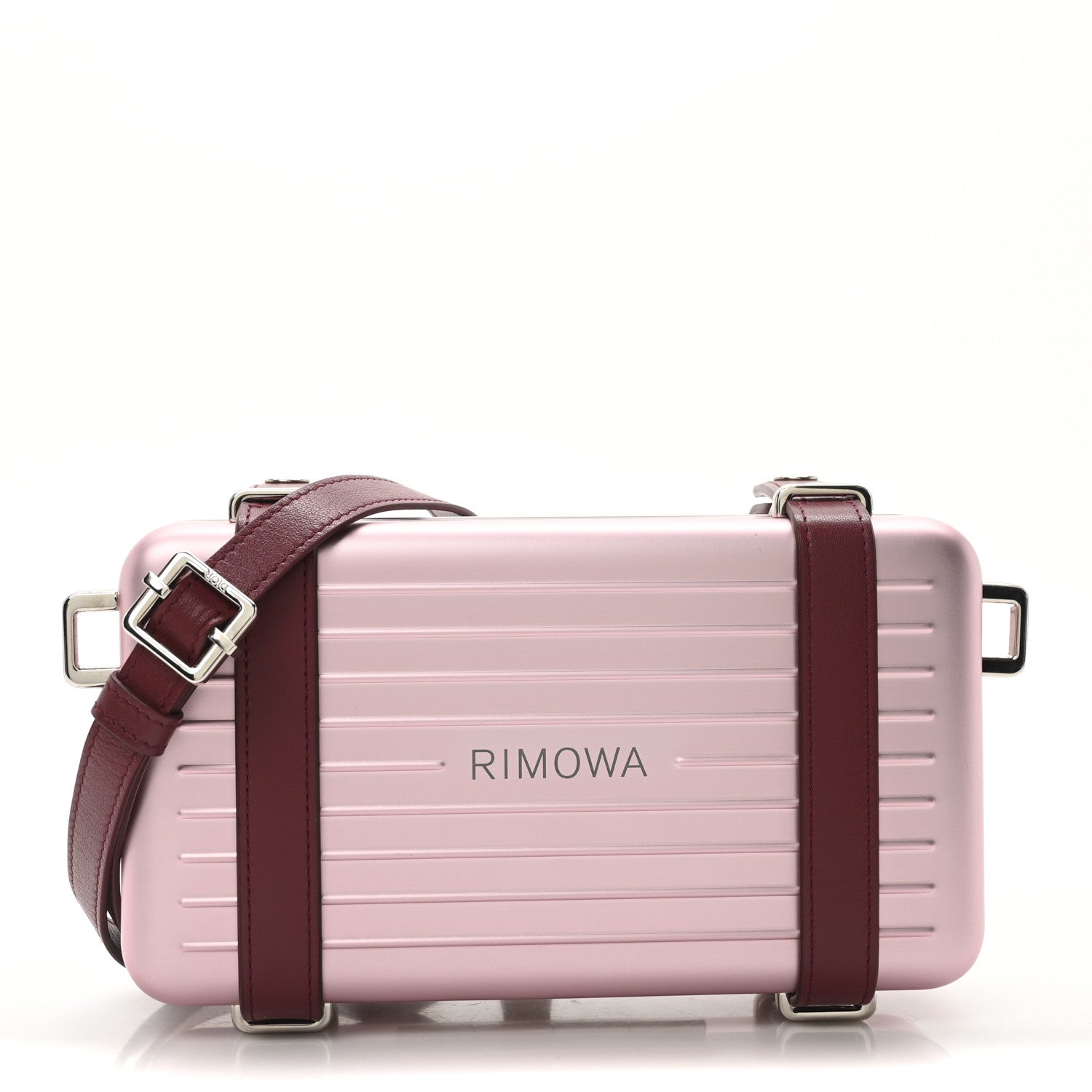 X RIMOWA Aluminum Personal Clutch On Strap Rose