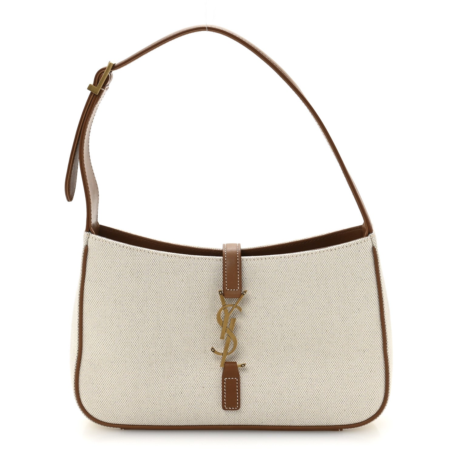 Smooth Calfskin Canvas Le 5 A 7 Hobo New Senna Masoil White
