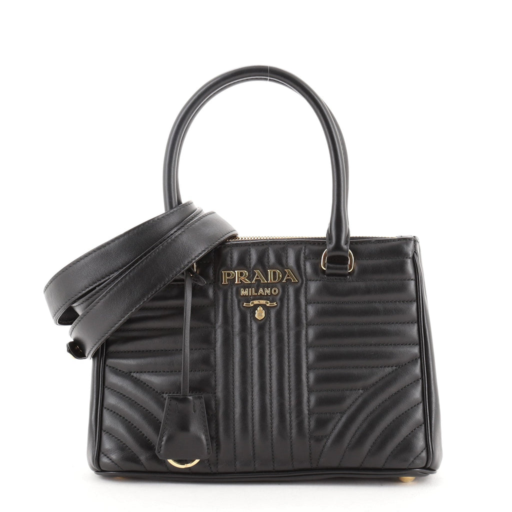 Double Zip Tote Diagramme Quilted Leather Mini