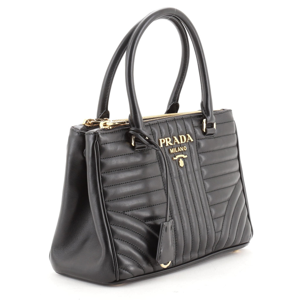 Double Zip Tote Diagramme Quilted Leather Mini