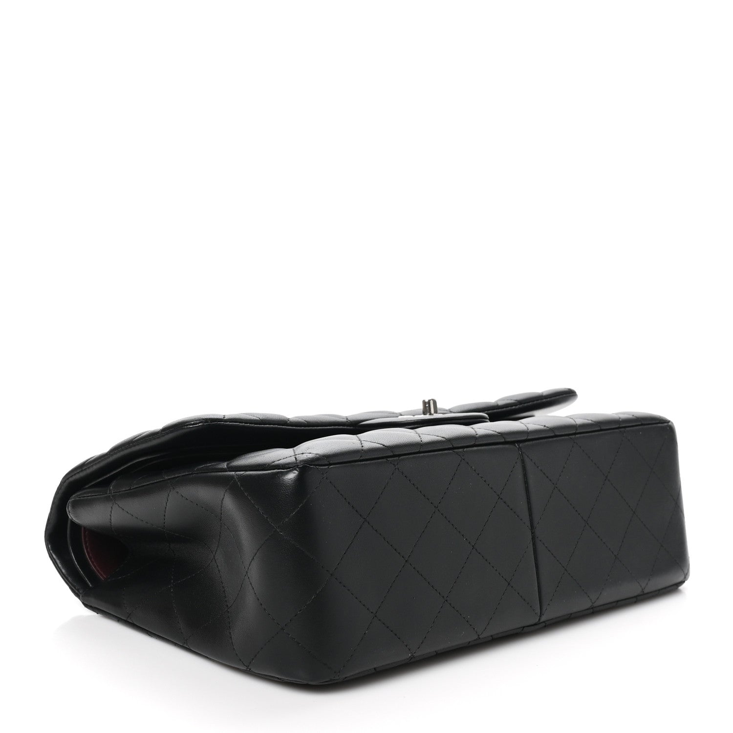 Lambskin Quilted Jumbo Double Flap Black