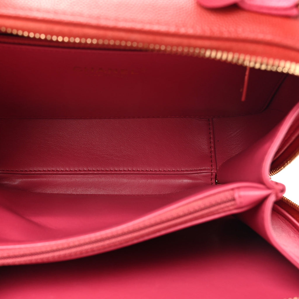 Caviar Quilted Medium CC Filigree Vanity Case Pink