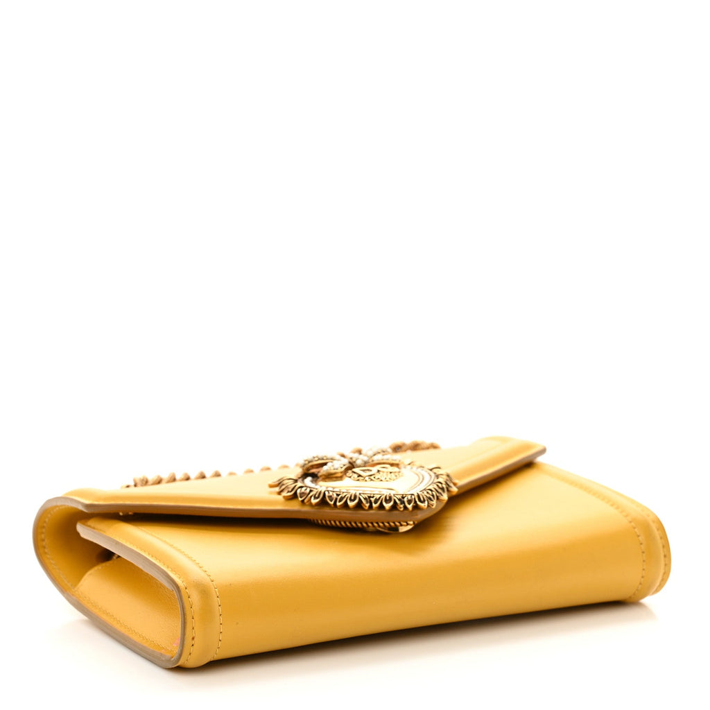 Smooth Calfskin Mini Devotion Envelope Bag Yellow