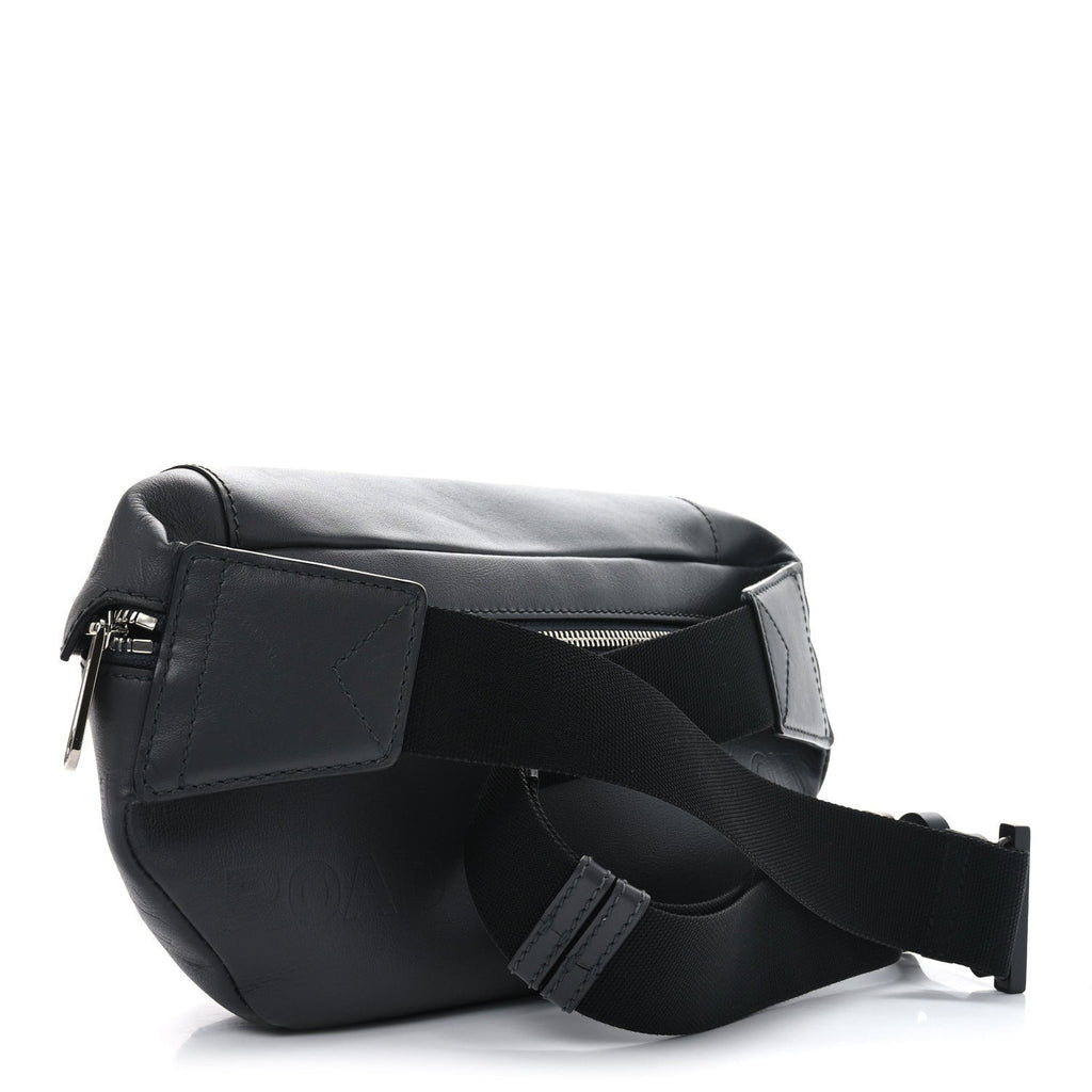 Calfskin Horseferry Print Medium Sonny Bum Bag Dark Ash Grey
