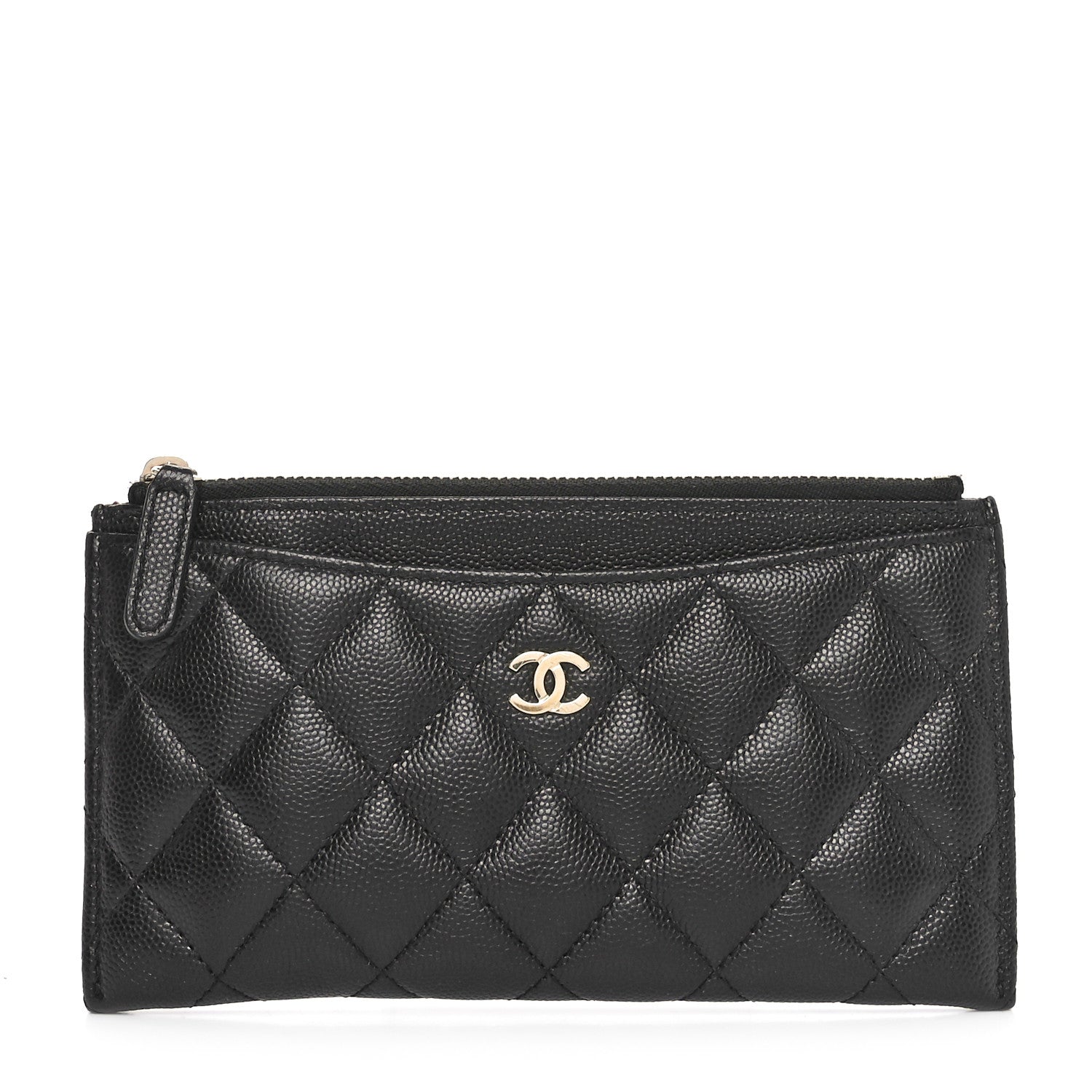 Caviar Quilted Classic Zip Pouch Black