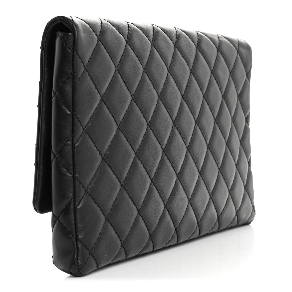 Aged Calfskin Quilted Reissue 2.55 Clutch Black