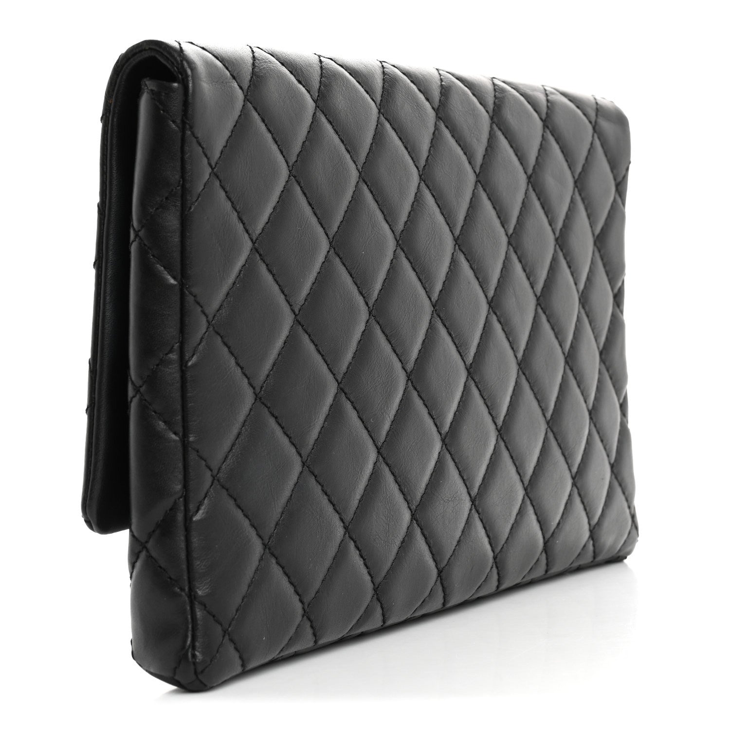 Aged Calfskin Quilted Reissue 2.55 Clutch Black