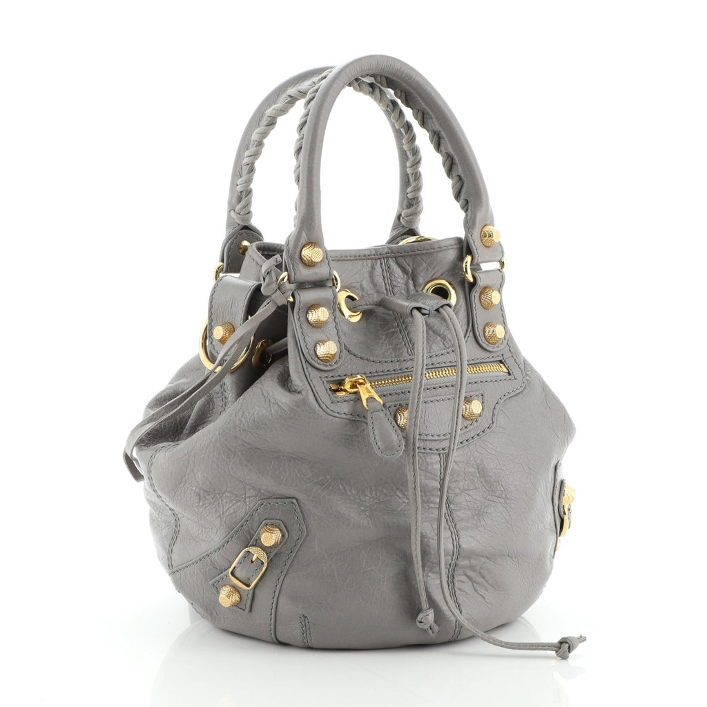 Pom Pon Giant Studs Bag Leather Mini