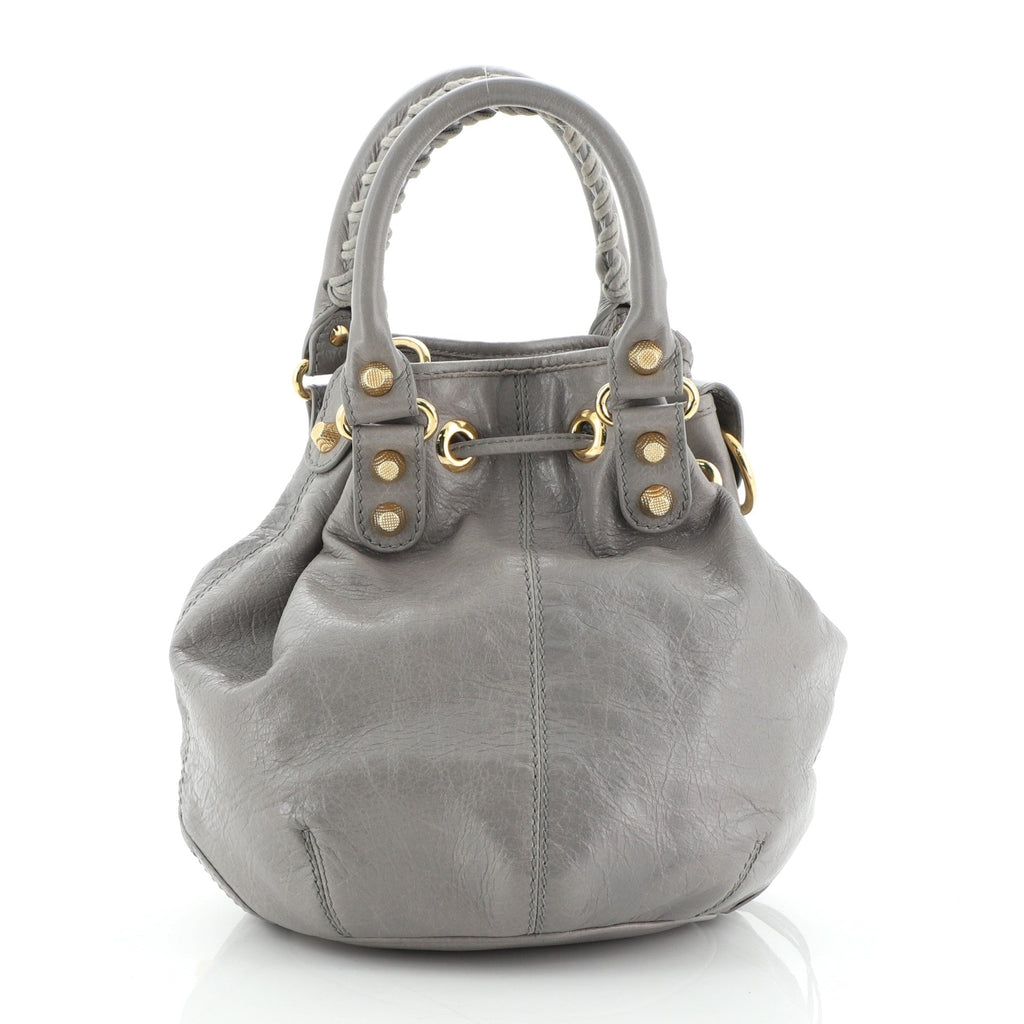 Pom Pon Giant Studs Bag Leather Mini
