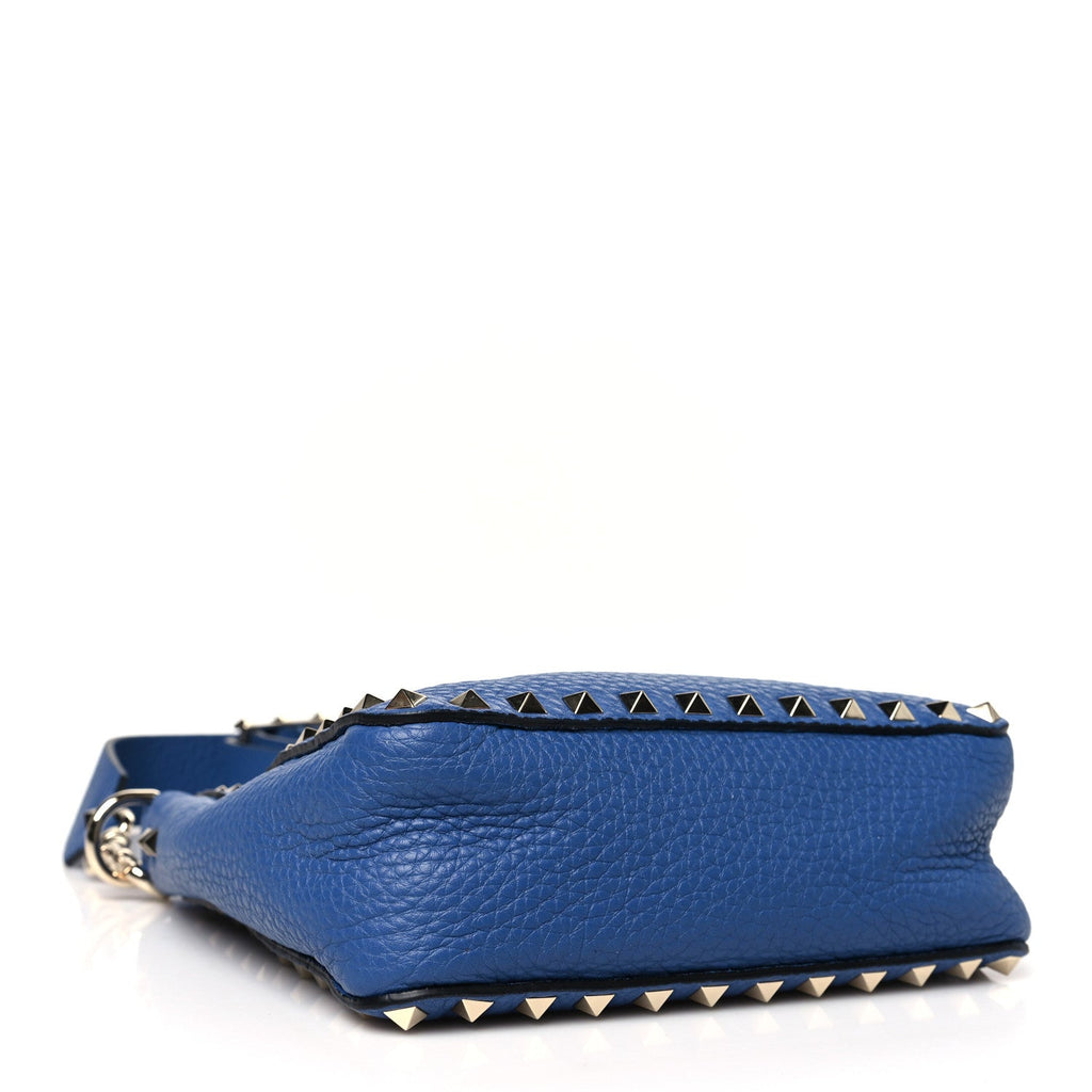 Pebbled Calfskin Mini Rockstud Flip-Lock Messenger Bag Baltique
