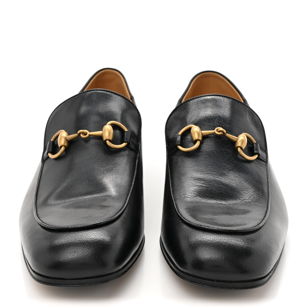 Goatskin Mens Horsebit Loafers 7 Black