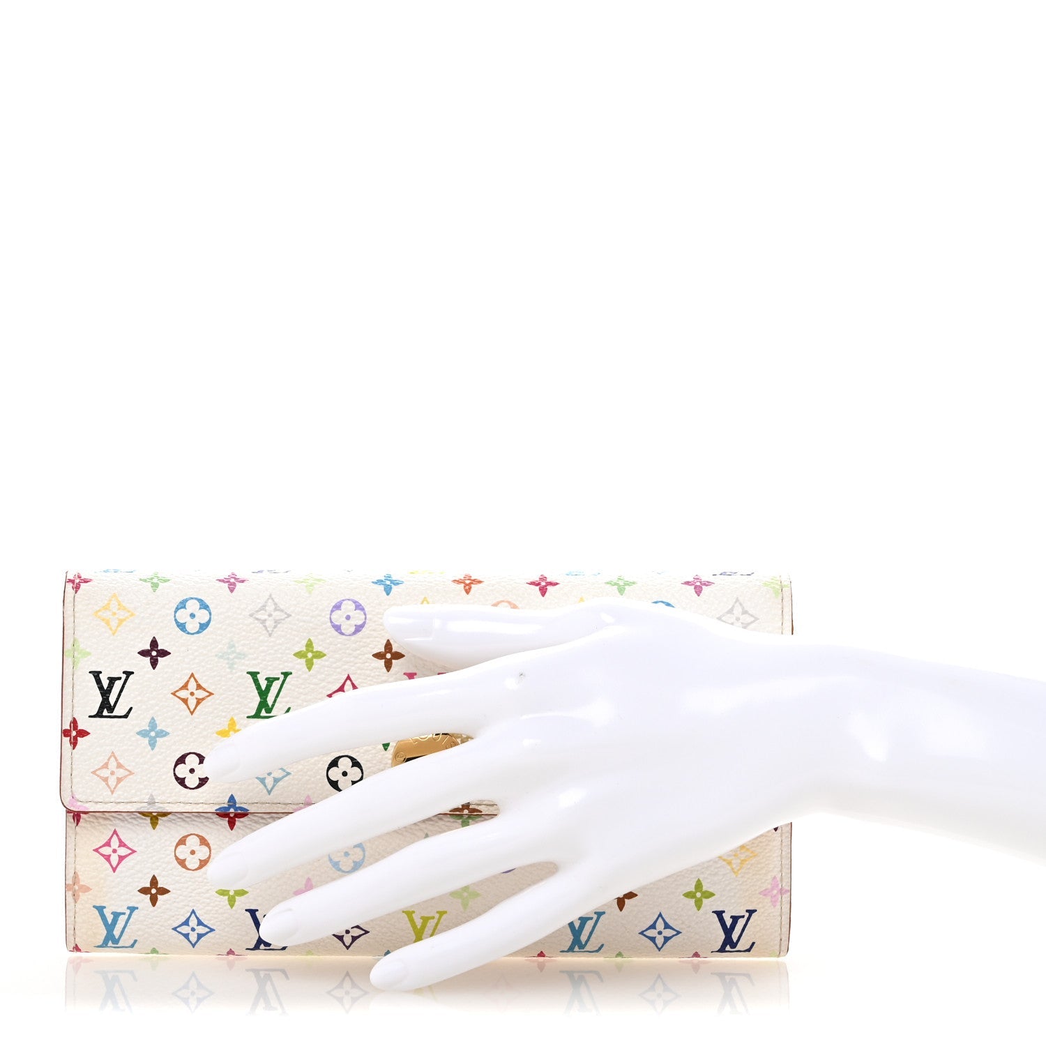 Monogram Multicolor Sarah Wallet White Litchi