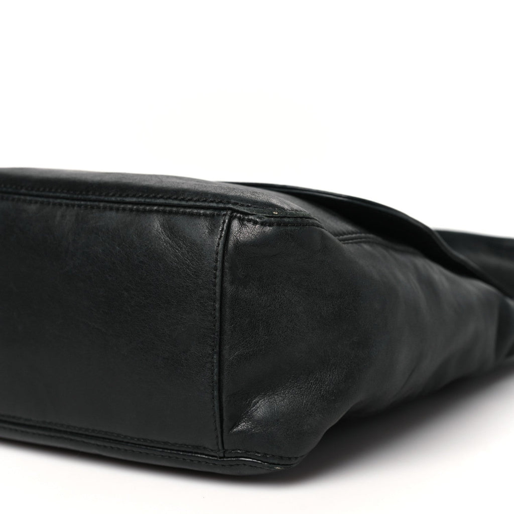 Lambskin CC Tassel Shoulder Flap Bag Black