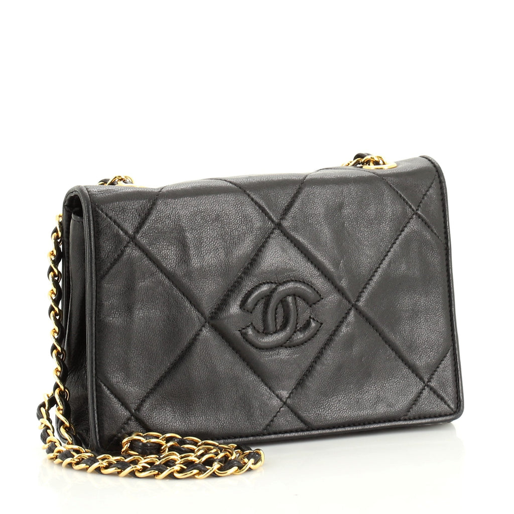 Vintage Diamond CC Flap Bag Quilted Lambskin Mini