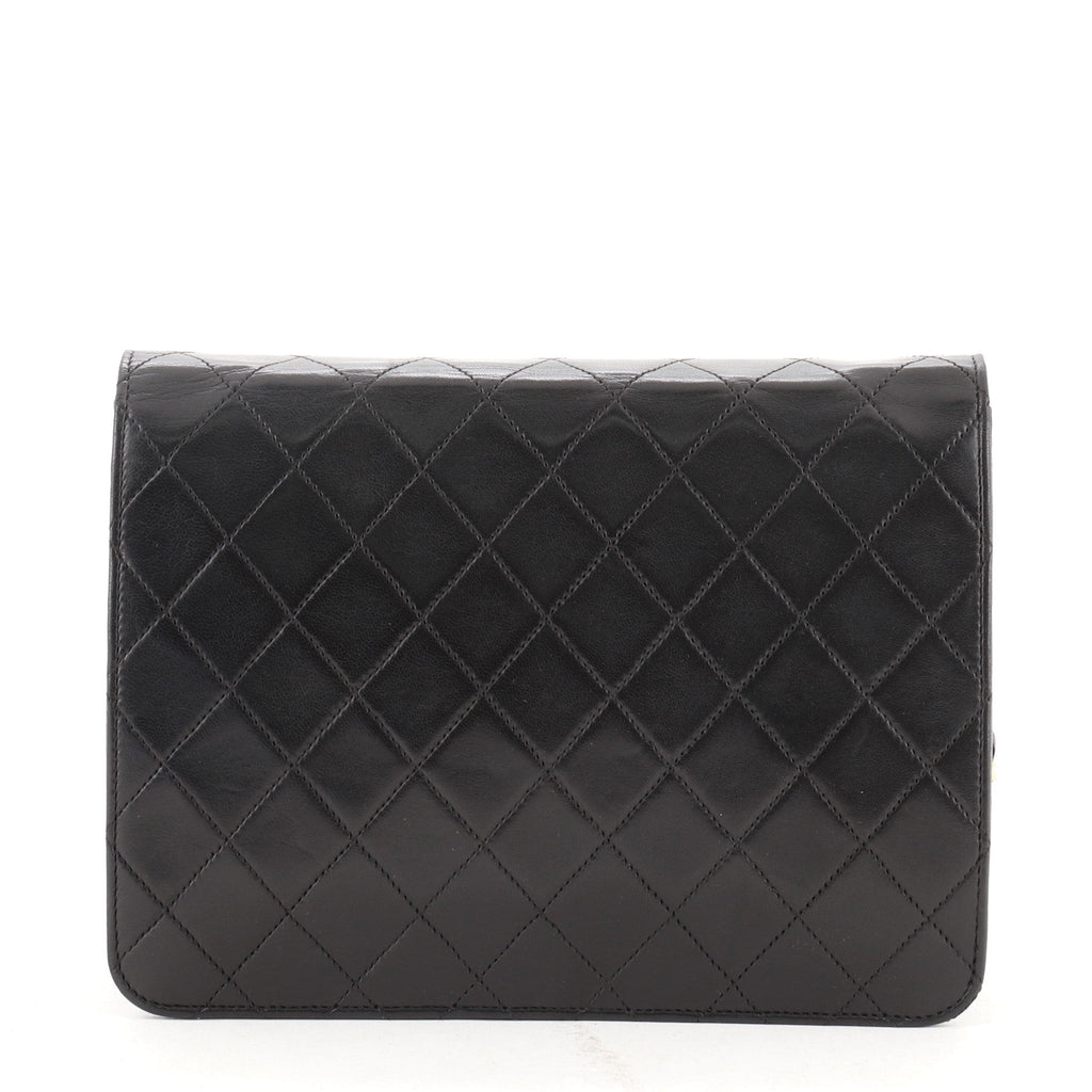 Vintage Clutch with Chain Quilted Leather Small