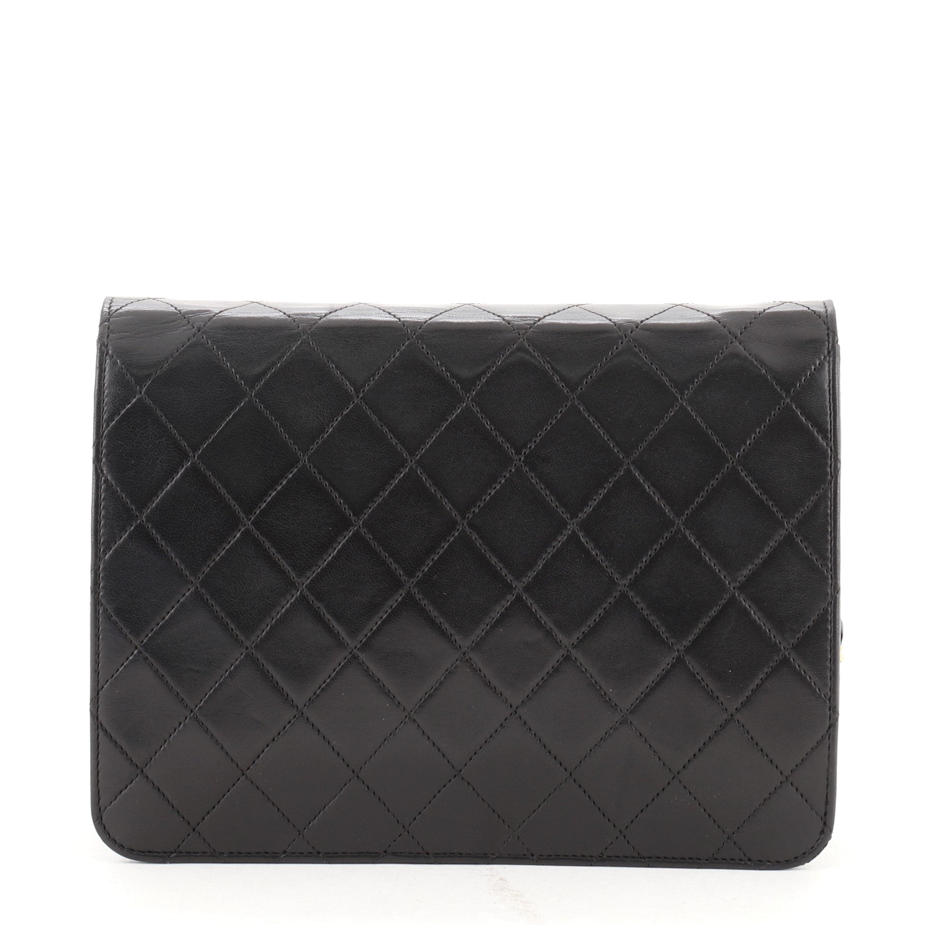 Vintage Clutch with Chain Quilted Leather Small